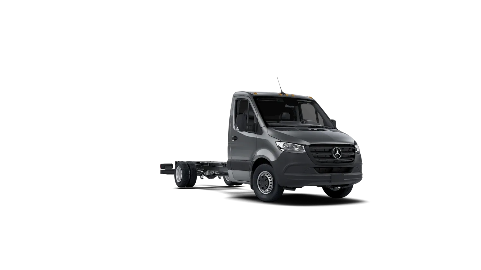 Selenite Grey Mercedes-Benz Sprinter AWD 3500XD cab-chassis, front three-quarter view