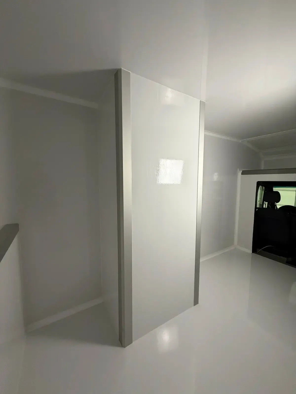 Inside the Voyager's composite body looking forward toward the cab